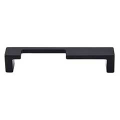 Top Knobs [TK256BLK] Die Cast Zinc Cabinet Pull Handle - Modern Metro Notch Series - A - Oversized - Flat Black Finish - 5" C/C - 5 3/8" L