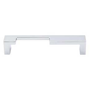 Top Knobs [TK256PC] Die Cast Zinc Cabinet Pull Handle - Modern Metro Notch Series - A - Oversized - Polished Chrome Finish - 5" C/C - 5 3/8" L