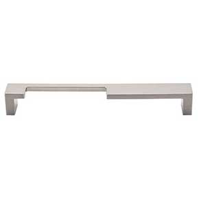 Top Knobs [TK257BSN] Die Cast Zinc Cabinet Pull Handle - Modern Metro Notch Series - A - Oversized - Brushed Satin Nickel Finish - 7" C/C - 7 3/8" L