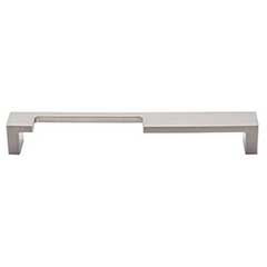 Top Knobs [TK257BSN] Die Cast Zinc Cabinet Pull Handle - Modern Metro Notch Series - A - Oversized - Brushed Satin Nickel Finish - 7" C/C - 7 3/8" L