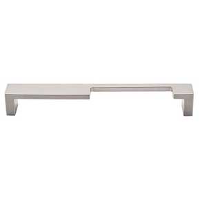 Top Knobs [TK260BSN] Die Cast Zinc Cabinet Pull Handle - Modern Metro Notch Series - B - Oversized - Brushed Satin Nickel Finish - 7" C/C - 7 3/8" L