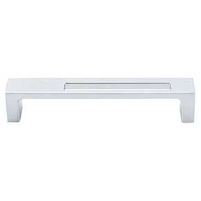Top Knobs [TK266ALU] Die Cast Zinc Cabinet Pull Handle - Modern Metro Slot Series - Oversized - Aluminum Finish - 5" C/C - 5 3/8" L