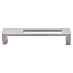 Top Knobs [TK266BSN] Die Cast Zinc Cabinet Pull Handle - Modern Metro Slot Series - Oversized - Brushed Satin Nickel Finish - 5" C/C - 5 3/8" L