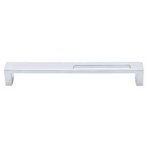 Top Knobs [TK267ALU] Die Cast Zinc Cabinet Pull Handle - Modern Metro Slot Series - Oversized - Aluminum Finish - 7" C/C - 7 3/8" L