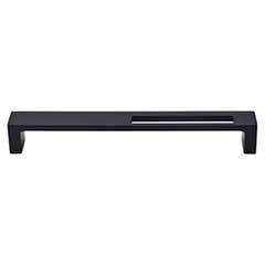 Top Knobs [TK267BLK] Die Cast Zinc Cabinet Pull Handle - Modern Metro Slot Series - Oversized - Flat Black Finish - 7" C/C - 7 3/8" L
