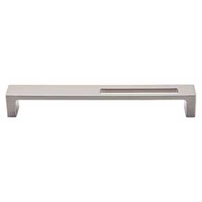 Top Knobs [TK267BSN] Die Cast Zinc Cabinet Pull Handle - Modern Metro Slot Series - Oversized - Brushed Satin Nickel Finish - 7" C/C - 7 3/8" L
