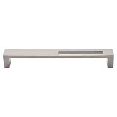 Top Knobs [TK267BSN] Die Cast Zinc Cabinet Pull Handle - Modern Metro Slot Series - Oversized - Brushed Satin Nickel Finish - 7&quot; C/C - 7 3/8&quot; L