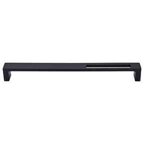 Top Knobs [TK268BLK] Die Cast Zinc Cabinet Pull Handle - Modern Metro Slot Series - Oversized - Flat Black Finish - 9" C/C - 9 3/8" L