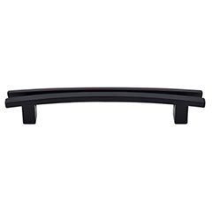 Top Knobs [TK86BLK] Die Cast Zinc Cabinet Pull Handle - Flared Series - Oversized - Flat Black Finish - 5" C/C - 6 1/2" L