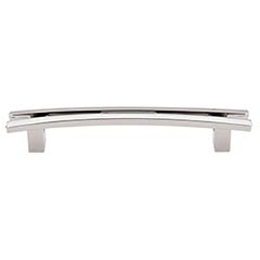 Top Knobs [TK86PN] Die Cast Zinc Cabinet Pull Handle - Flared Series - Oversized - Polished Nickel Finish - 5&quot; C/C - 6 1/2&quot; L