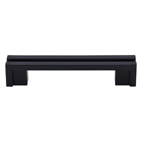 Top Knobs [TK55BLK] Die Cast Zinc Cabinet Pull Handle - Flat Rail Series - Standard Size - Flat Black Finish - 3 1/2" C/C - 4 1/2" L