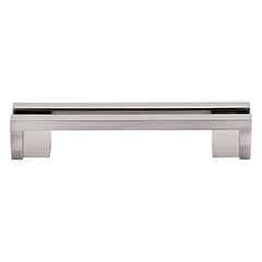 Top Knobs [TK55BSN] Die Cast Zinc Cabinet Pull Handle - Flat Rail Series - Standard Size - Brushed Satin Nickel Finish - 3 1/2" C/C - 4 1/2" L