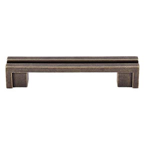 Top Knobs [TK55GBZ] Die Cast Zinc Cabinet Pull Handle - Flat Rail Series - Standard Size - German Bronze Finish - 3 1/2" C/C - 4 1/2" L