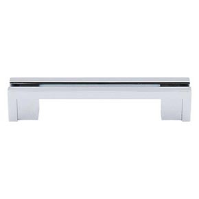 Top Knobs [TK55PC] Die Cast Zinc Cabinet Pull Handle - Flat Rail Series - Standard Size - Polished Chrome - 3 1/2" C/C - 4 1/2" L