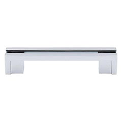 Top Knobs [TK55PC] Die Cast Zinc Cabinet Pull Handle - Flat Rail Series - Standard Size - Polished Chrome - 3 1/2" C/C - 4 1/2" L
