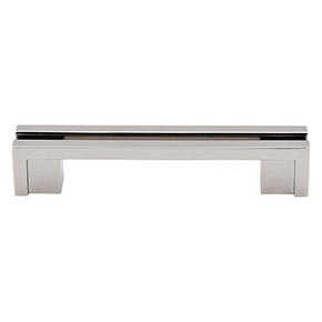 Top Knobs [TK55PN] Die Cast Zinc Cabinet Pull Handle - Flat Rail Series - Standard Size - Polished Nickel - 3 1/2" C/C - 4 1/2" L
