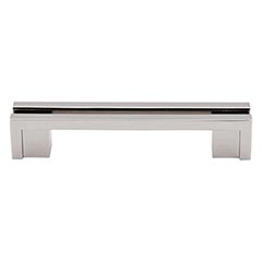 Top Knobs [TK55PN] Die Cast Zinc Cabinet Pull Handle - Flat Rail Series - Standard Size - Polished Nickel - 3 1/2" C/C - 4 1/2" L