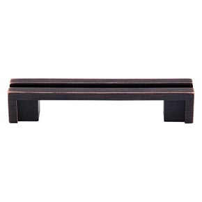 Top Knobs [TK55TB] Die Cast Zinc Cabinet Pull Handle - Flat Rail Series - Standard Size - Tuscan Bronze - 3 1/2" C/C - 4 1/2" L