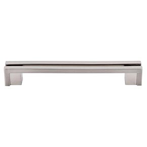 Top Knobs [TK56BSN] Die Cast Zinc Cabinet Pull Handle - Flat Rail Series - Oversized - Brushed Satin Nickel Finish - 5" C/C - 6" L