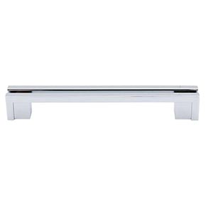 Top Knobs [TK56PC] Die Cast Zinc Cabinet Pull Handle - Flat Rail Series - Oversized - Polished Chrome Finish - 5" C/C - 6" L