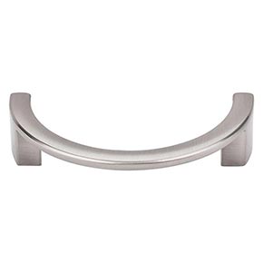 Top Knobs [TK53BSN] Die Cast Zinc Cabinet Pull Handle - Half Circle Series - Standard Size - Brushed Satin Nickel Finish - 3 1/2" C/C - 4 1/8" L