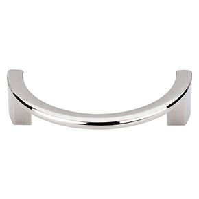 Top Knobs [TK53PN] Die Cast Zinc Cabinet Pull Handle - Half Circle Series - Standard Size - Polished Nickel Finish - 3 1/2" C/C - 4 1/8" L