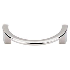 Top Knobs [TK53PN] Die Cast Zinc Cabinet Pull Handle - Half Circle Series - Standard Size - Polished Nickel Finish - 3 1/2&quot; C/C - 4 1/8&quot; L