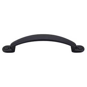 Top Knobs [M1867] Die Cast Zinc Cabinet Pull Handle - Arendal Series - Standard Size - Flat Black Finish - 3 3/4" C/C - 5" L