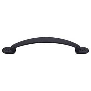 Top Knobs [M1868] Die Cast Zinc Cabinet Pull Handle - Arendal Series - Oversized - Flat Black Finish - 5 1/16" C/C - 6 3/4" L