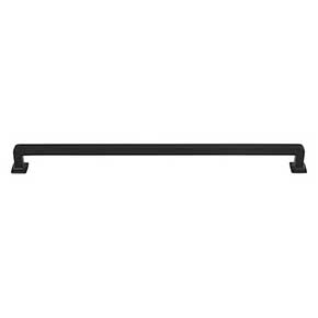 Top Knobs [TK708BLK] Die Cast Zinc Cabinet Pull Handle - Ascendra Series - Oversized - Flat Black Finish - 12" C/C - 12 5/8" L