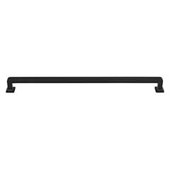 Top Knobs [TK708BLK] Die Cast Zinc Cabinet Pull Handle - Ascendra Series - Oversized - Flat Black Finish - 12" C/C - 12 5/8" L