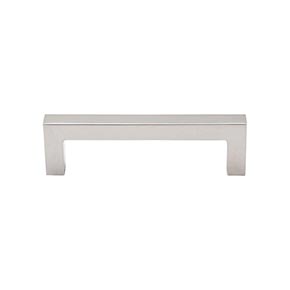Top Knobs [TK-M1283] Die Cast Zinc Cabinet Pull Handle - Square Bar Pull Series - Standard Size - Polished Nickel Finish - 3 3/4" C/C - 4 3/16" L