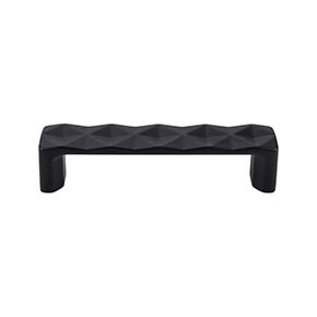 Top Knobs [TK561BLK] Die Cast Zinc Cabinet Pull Handle - Quilted Series - Standard Size - Flat Black Finish - 3 3/4" C/C - 4 1/4" L