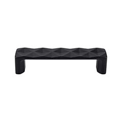 Top Knobs [TK561BLK] Die Cast Zinc Cabinet Pull Handle - Quilted Series - Standard Size - Flat Black Finish - 3 3/4" C/C - 4 1/4" L