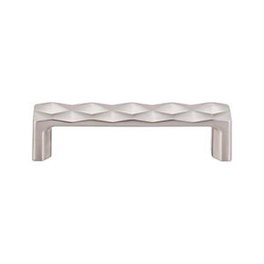 Top Knobs [TK561BSN] Die Cast Zinc Cabinet Pull Handle - Quilted Series - Standard Size - Brushed Satin Nickel Finish - 3 3/4" C/C - 4 1/4" L