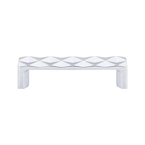 Top Knobs [TK561PC] Die Cast Zinc Cabinet Pull Handle - Quilted Series - Standard Size - Polished Chrome Finish - 3 3/4" C/C - 4 1/4" L