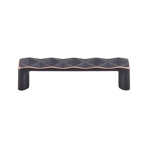 Top Knobs [TK561UM] Die Cast Zinc Cabinet Pull Handle - Quilted Series - Standard Size - Umbrio Finish - 3 3/4" C/C - 4 1/4" L