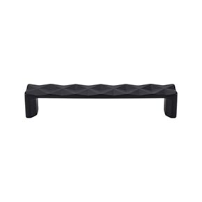 Top Knobs [TK562BLK] Die Cast Zinc Cabinet Pull Handle - Quilted Series - Oversized - Flat Black Finish - 5 1/16" C/C - 5 1/2" L