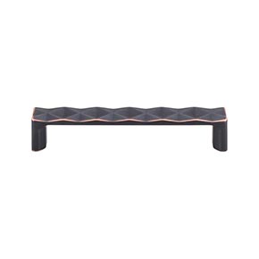 Top Knobs [TK562UM] Die Cast Zinc Cabinet Pull Handle - Quilted Series - Oversized - Umbrio Finish - 5 1/16" C/C - 5 1/2" L