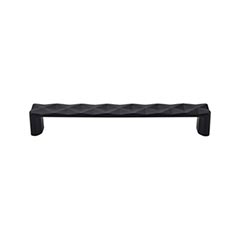Top Knobs [TK563BLK] Die Cast Zinc Cabinet Pull Handle - Quilted Series - Oversized - Flat Black Finish - 6 5/16" C/C - 6 3/4" L