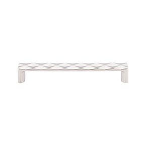 Top Knobs [TK563PN] Die Cast Zinc Cabinet Pull Handle - Quilted Series - Oversized - Polished Nickel Finish - 6 5/16" C/C - 6 3/4" L