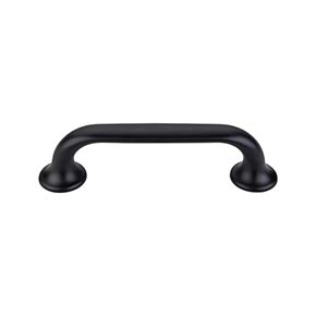 Top Knobs [TK593BLK] Die Cast Zinc Cabinet Pull Handle - Oculus Series - Standard Size - Flat Black Finish - 3 3/4" C/C - 4 3/4" L