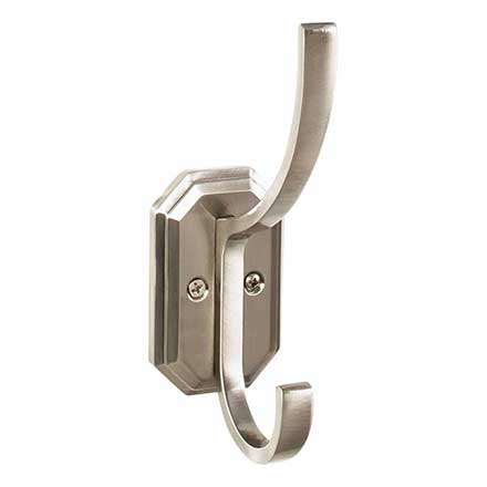 Top Knobs [TK1065BSN] Die Cast Zinc Wall Hook - Emerald Series - Brushed Satin Nickel Finish - 6 1/4&quot; L