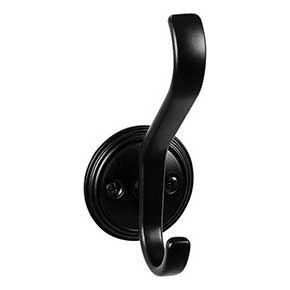 Top Knobs [TK1061BLK] Die Cast Zinc Wall Hook - Reeded Series - Flat Black Finish - 3 1/8" L