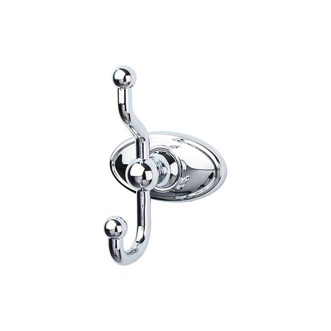 Top Knobs ED2PCC Edwardian Bath Double Hook - Polished Chrome - Oval Backplate