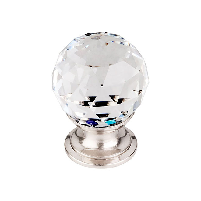 Top Knobs TK125BSN Crystal Cabinet Knob Faceted Globe Clear