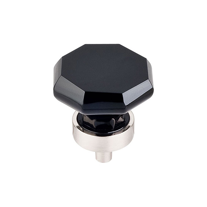 Top Knobs TK137BSN Black Octagon Crystal Knob 1 3/8 Inch-Brushed Satin Nickel Top Knobs TK137BSN Black Octagon Crystal Knob 1 3/8 Inch-Brushed Satin Nickel